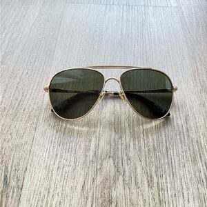 quay australia free fall gold green polarized metal aviator sunglasses eyewear